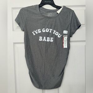 Women’s Maternity Gray Graphic Tee - I've Got You Babe